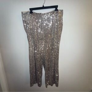 Sparkling Silver Sequin Trousers